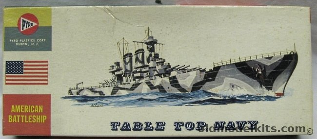 Pyro 1/1200 USS Massachusetts Battleship - Table Top Navy, C395-50 plastic model kit